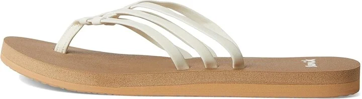Sanuk Yoga Sandy II Women's Sandals Tan/White : 11 B - Medium, Synthetic - Image 6