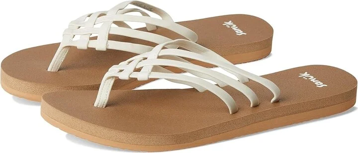 Sanuk Yoga Sandy II Women's Sandals Tan/White : 11 B - Medium, Synthetic