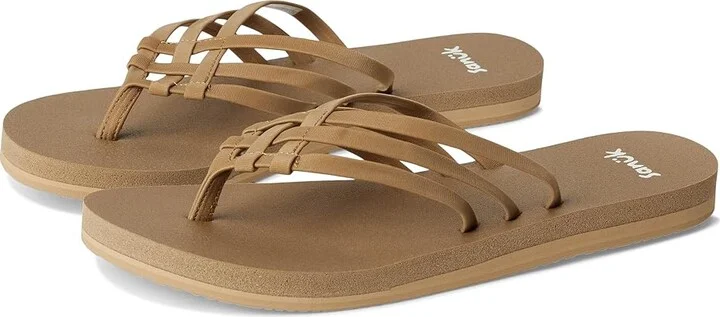 Sanuk Yoga Sandy II Women's Sandals Tobacco Brown : 11 B - Medium, Synthetic