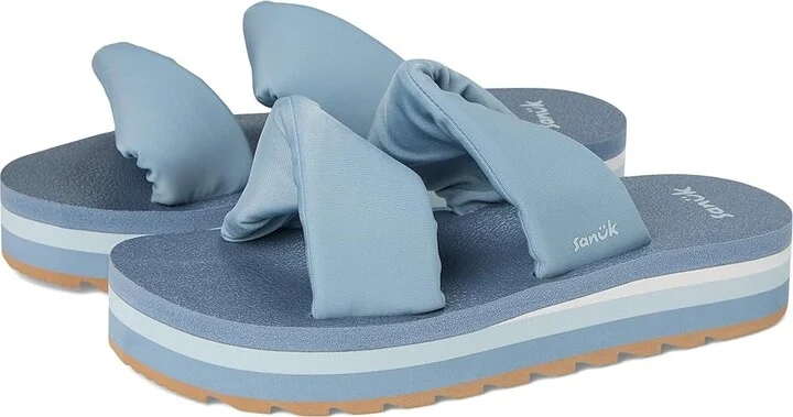 Sanuk Yoga Twist-n-slide Women's Wedge Shoes Denim Blue : 11 B - Medium, Synthetic