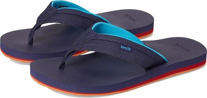 Sanuk Ziggy Men's Sandals Navy Bright : 7 D - Medium, Leather/Rubber