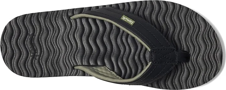 Sanuk Ziggy Plush Men's Sandals Black : 12 D - Medium, Leather/Rubber - Image 2