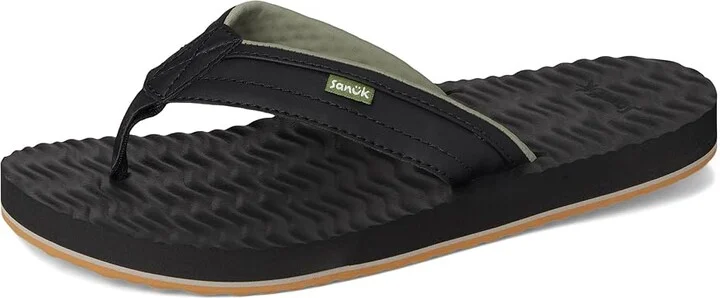 Sanuk Ziggy Plush Men's Sandals Black : 12 D - Medium, Leather/Rubber - Image 5