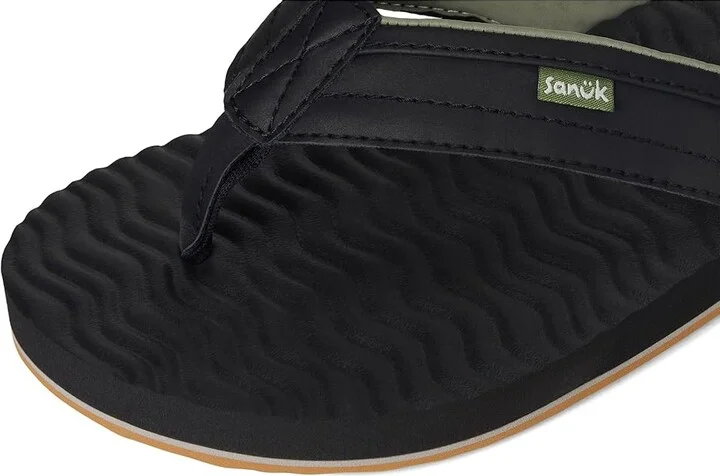 Sanuk Ziggy Plush Men's Sandals Black : 12 D - Medium, Leather/Rubber - Image 7
