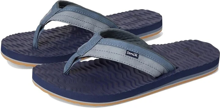 Sanuk Ziggy Plush Men's Sandals Blue : 7 D - Medium, Leather/Rubber