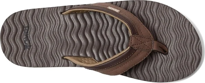 Sanuk Ziggy Plush Men's Sandals Brown : 9 D - Medium, Leather/Rubber - Image 2