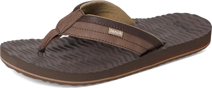 Sanuk Ziggy Plush Men's Sandals Brown : 9 D - Medium, Leather/Rubber - Image 5