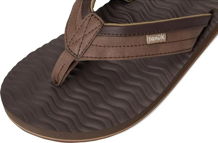 Sanuk Ziggy Plush Men's Sandals Brown : 9 D - Medium, Leather/Rubber - Image 7