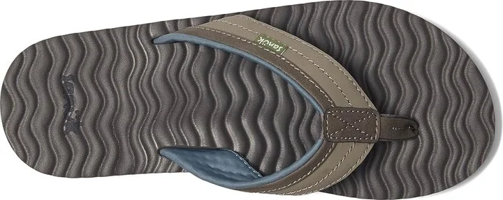 Sanuk Ziggy Plush Men's Sandals Taupe : 10 D - Medium, Leather/Rubber - Image 2