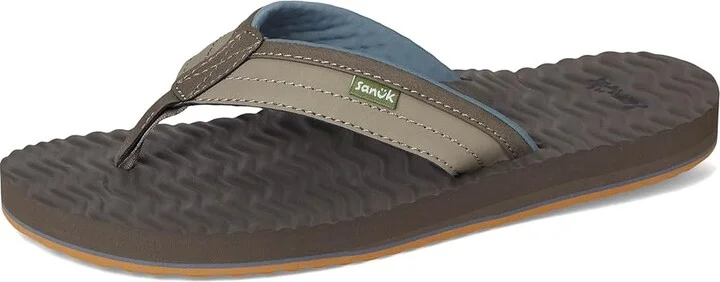 Sanuk Ziggy Plush Men's Sandals Taupe : 10 D - Medium, Leather/Rubber - Image 5