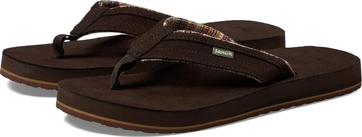 Sanuk Ziggy ST Suede Men's Shoes Brown : 7 D - Medium