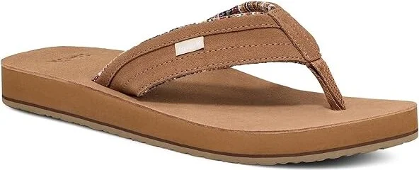 Sanuk Ziggy ST Suede Men's Shoes Dark Tan : 7 D - Medium