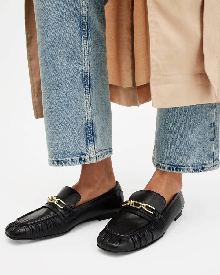 Sapphire Leather Chain Loafer Shoes - Image 2