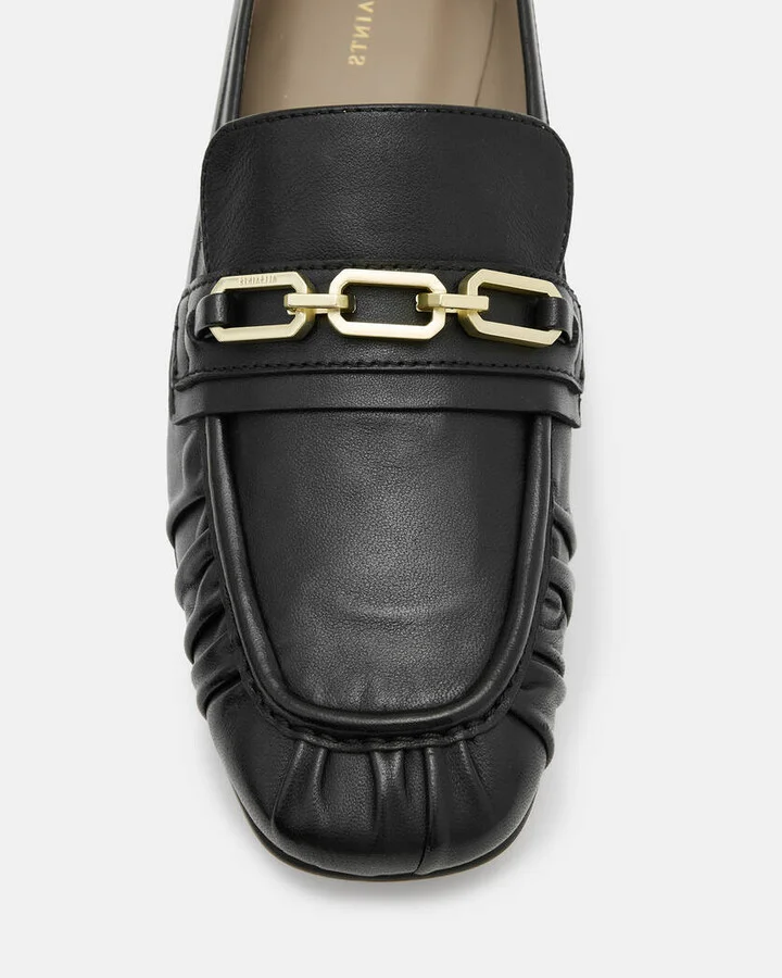 Sapphire Leather Chain Loafer Shoes - Image 3