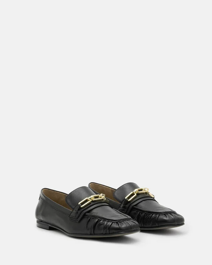 Sapphire Leather Chain Loafer Shoes - Image 5