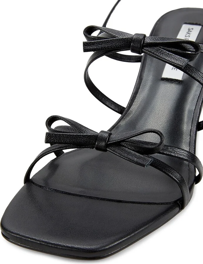 Sara 50MM Bow Leather Sandals - Image 6