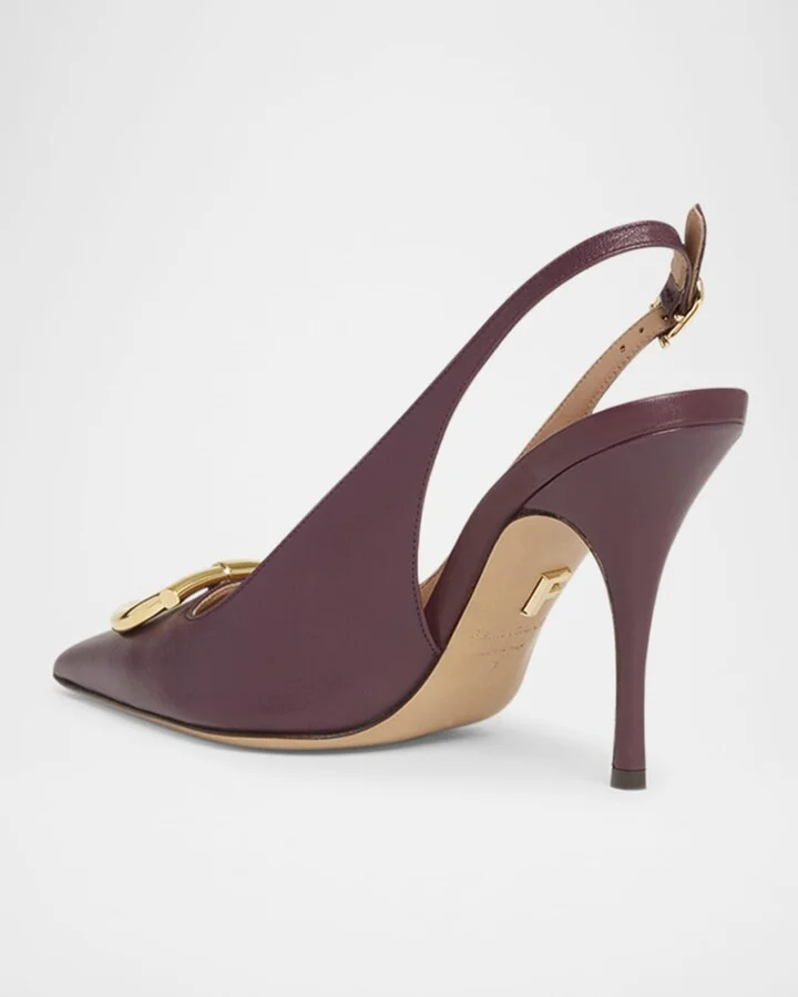 Sara 95mm Gancini Slingback Pumps - Image 3