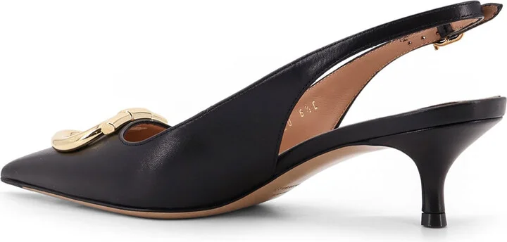 Sara Leather Décolleté With Gancini Detail - Image 3