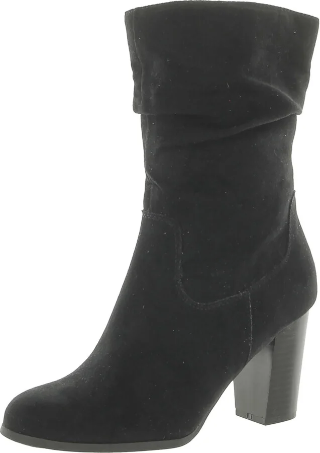 Saraa Womens Faux Suede Slouchy Mid-Calf Boots