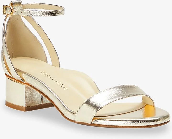 Sarah Flint Perfect Block Sandal 30 - Gold Nappa