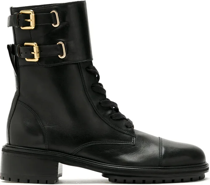 Sarah leather combat boots
