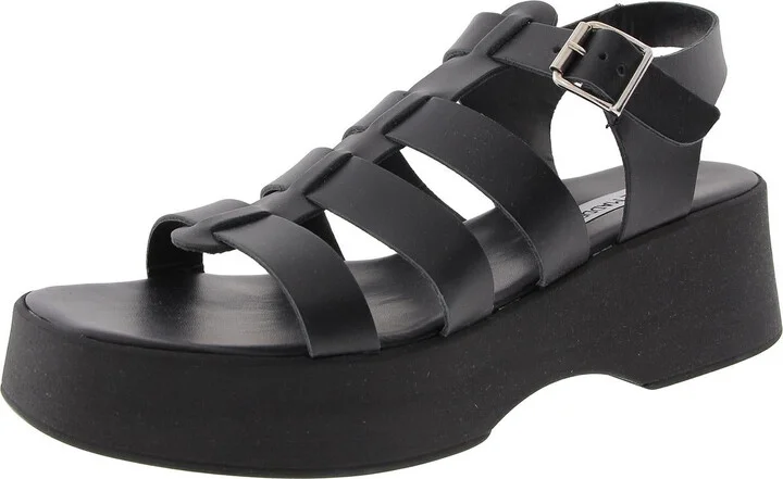 SARAI Womens Buckle Leather Platform Sandals
