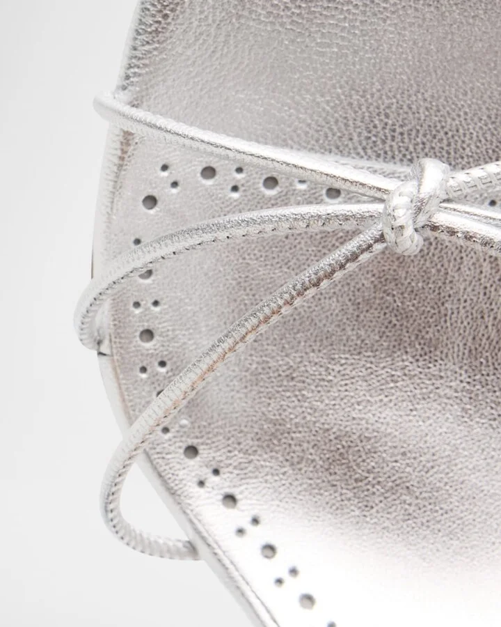 Sareta Metallic Crisscross Halter Sandals - Image 3