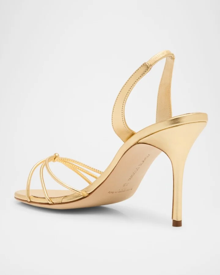 Sareta Metallic Crisscross Halter Sandals - Image 5