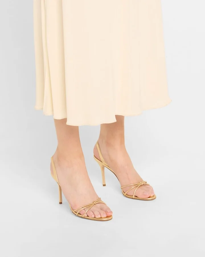 Sareta Metallic Crisscross Halter Sandals - Image 8