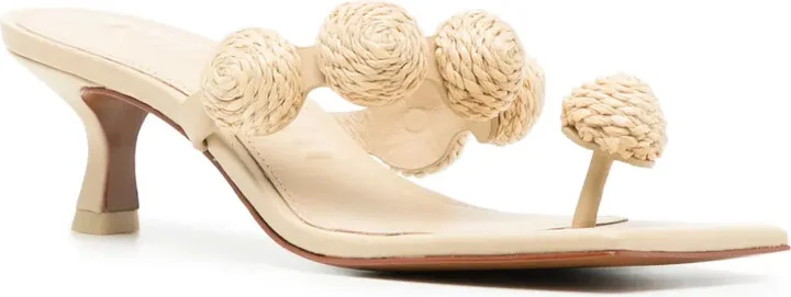 Sarina raffia-appliqué sandals - Image 2