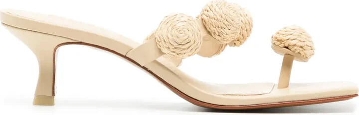 Sarina raffia-appliqué sandals