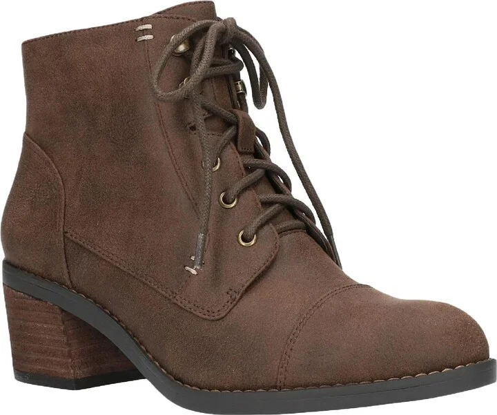 Sarina Womens Faux Suede Ankle Combat & Lace-up Boots