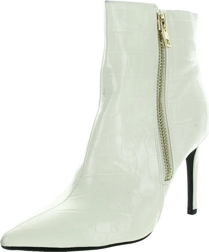 SARISHAAP Womens Embossed Manmade Ankle Boots