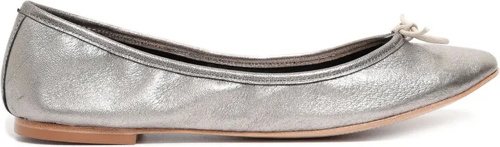 Sarita grained-leather ballerina shoes