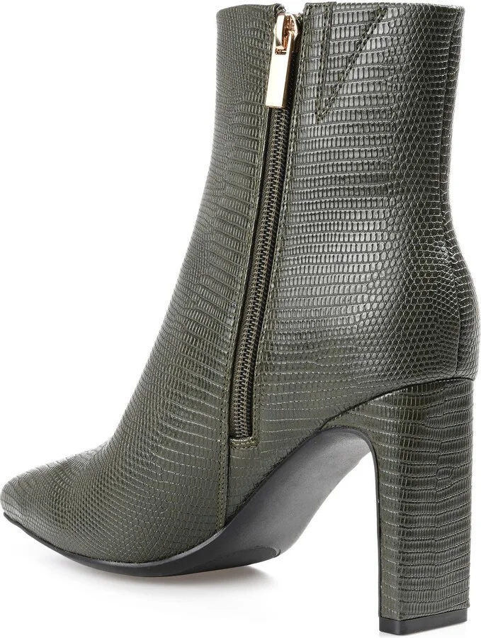 Sarla Lizard Embossed Block Heel Bootie - Image 7