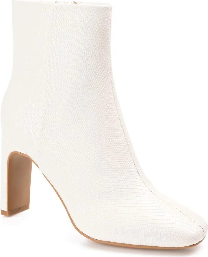 Sarla Lizard Embossed Block Heel Bootie
