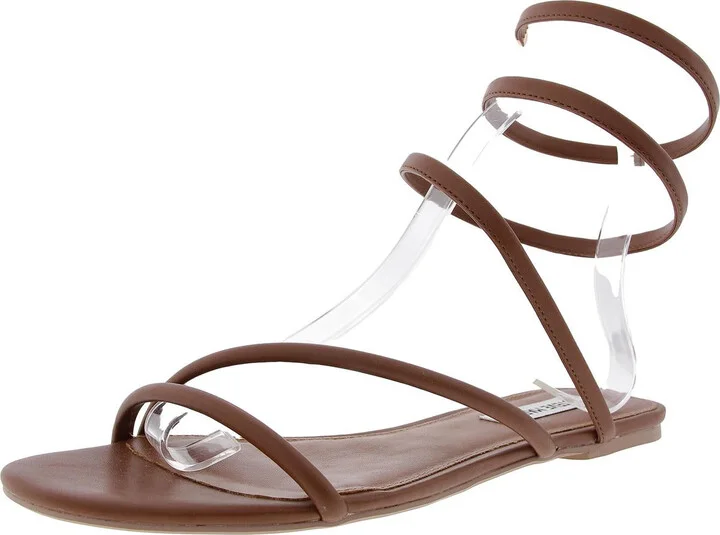 Sarnia Womens Solid Faux Leather Slide Sandals