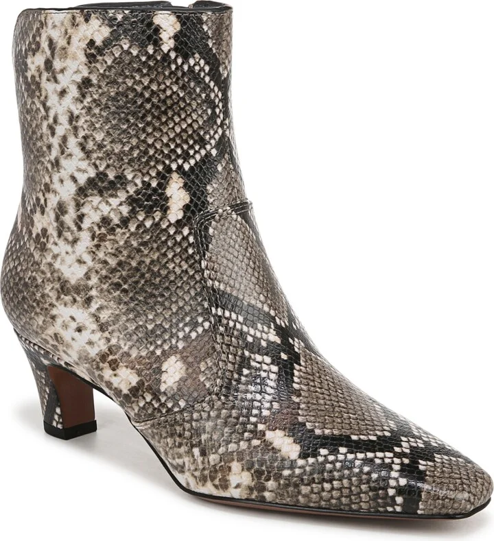 Grey Snake Print Faux Leather