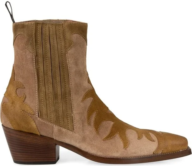 Sartore Suede Western Ankle Boots
