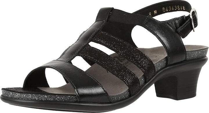 SAS Allegro Heeled Comfort Sandal Women's Shoes Black : 7 N - Narrow (AA), Leather - Image 2