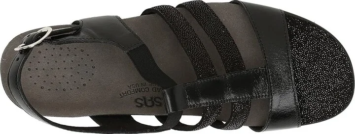 SAS Allegro Heeled Comfort Sandal Women's Shoes Black : 7 N - Narrow (AA), Leather - Image 3