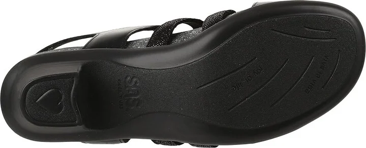 SAS Allegro Heeled Comfort Sandal Women's Shoes Black : 7 N - Narrow (AA), Leather - Image 4