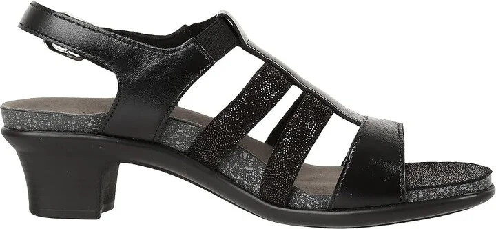 SAS Allegro Heeled Comfort Sandal Women's Shoes Black : 7 N - Narrow (AA), Leather - Image 8