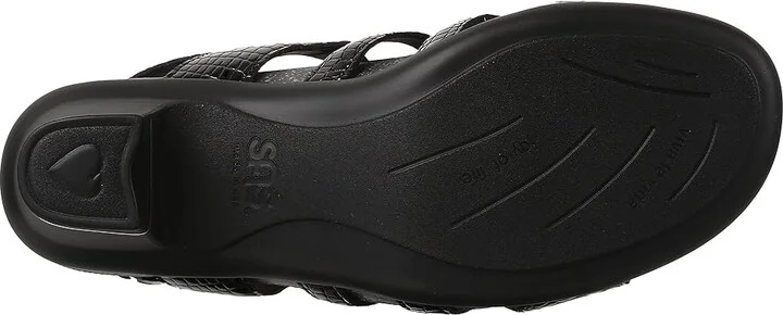 SAS Allegro Heeled Comfort Sandal Women's Shoes Black Croc : 7 N - Narrow (AA), Leather - Image 4