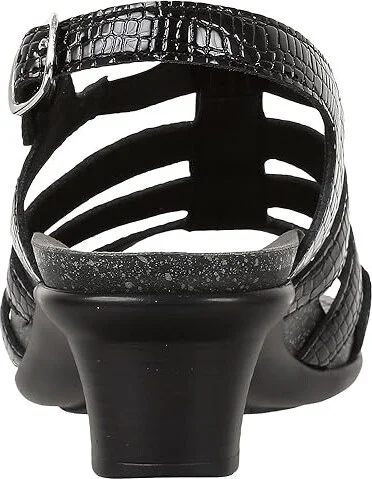 SAS Allegro Heeled Comfort Sandal Women's Shoes Black Croc : 7 N - Narrow (AA), Leather - Image 5
