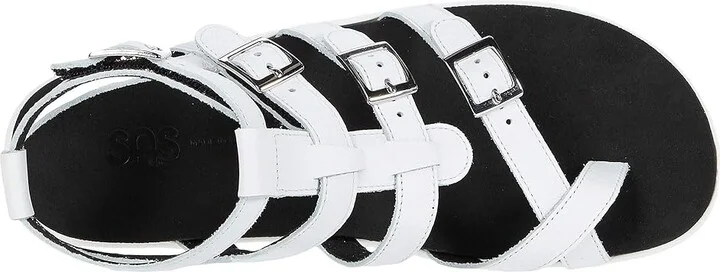 SAS Aria Comfort Gladiator Sandal Women's Shoes Chalk : 6.5 W - Wide (C), Leather - Image 3