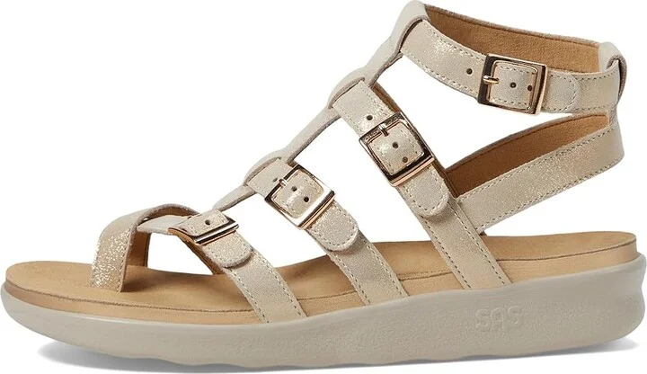 SAS Aria Comfort Gladiator Sandal Women's Shoes Soft Gold : 9 M - Medium (B), Leather - Image 5