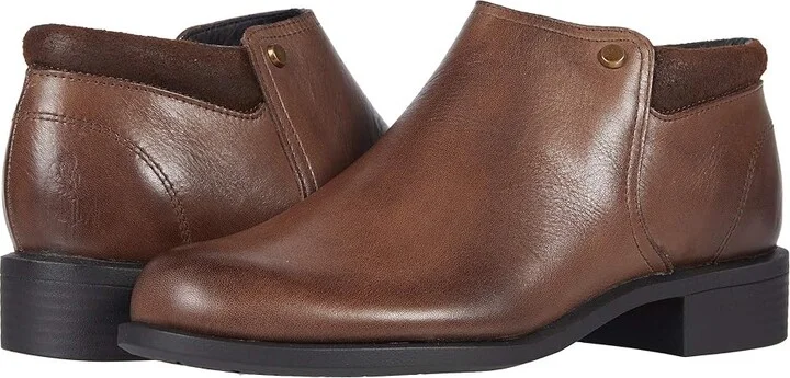 SAS Bethany Side Zip Ankle Bootie Women's Boots Mahogany : 5 M - Medium (B), Leather