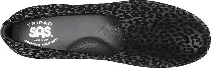 SAS Bliss Slip On Comfort Wedge Women's Shoes Black Leopard : 7 N - Narrow (AA), Textile - Image 3