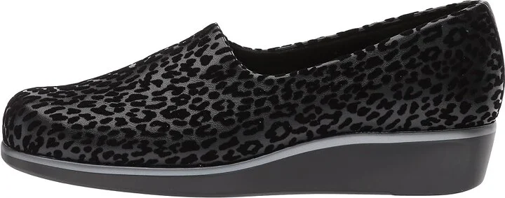 SAS Bliss Slip On Comfort Wedge Women's Shoes Black Leopard : 7 N - Narrow (AA), Textile - Image 7